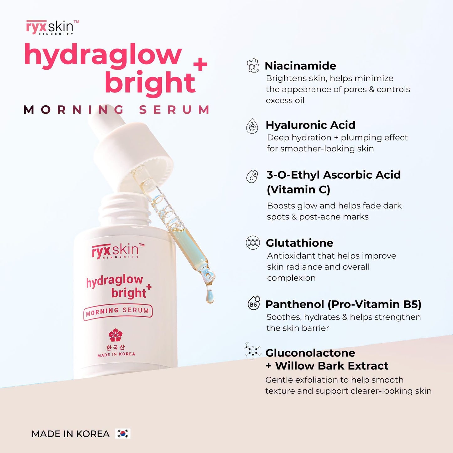 RYX Skin HydraGlow Bright+ Morning Serum 30ml