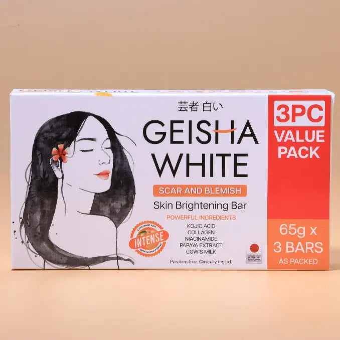 Geisha White Intense Scar and Blemish Skin Brightening Bar (3 x 65g)