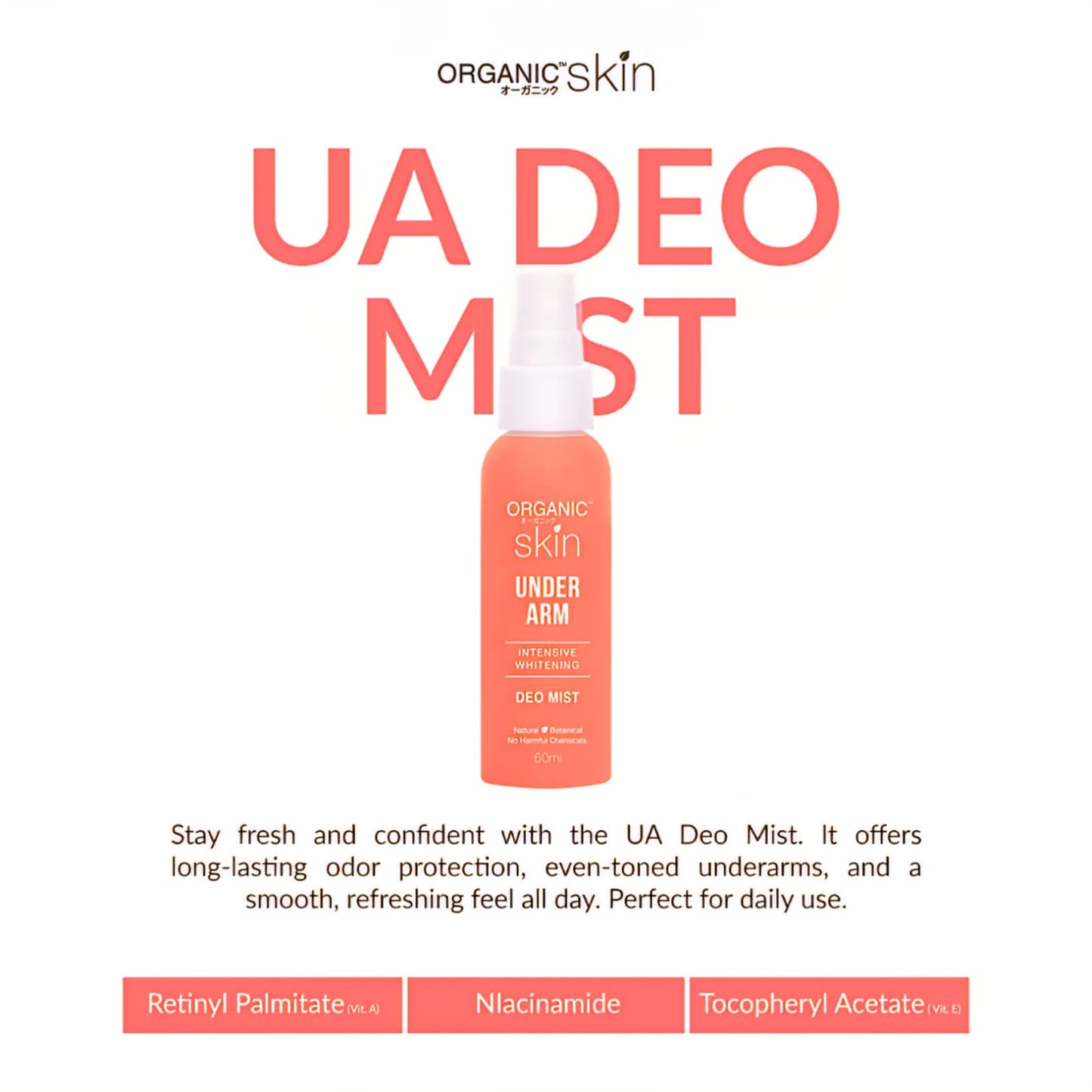 Organic Skin Japan Intensive Whitening Underarm Deo Mist Spray 60ml