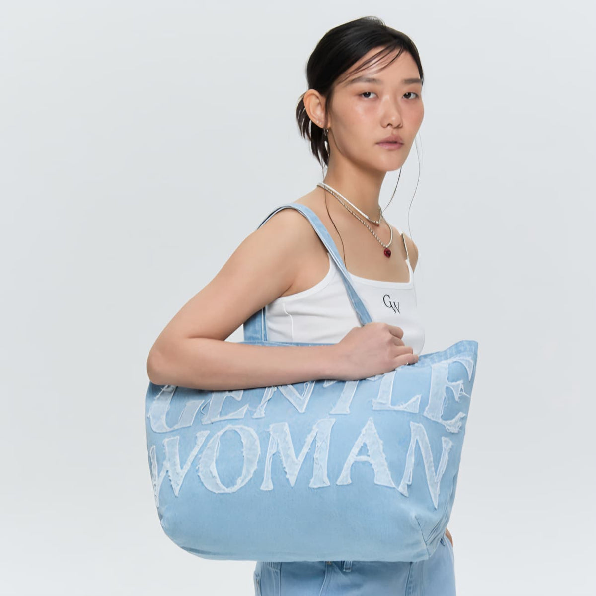 GW Denim Tote - Sky Blue