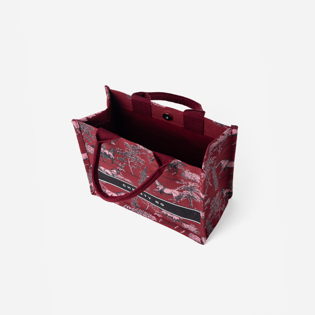 Toile Horse Mini Canvas Tote - Red