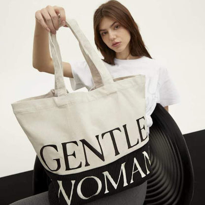 GW Safari Sensation Corduroy Tote - Black/Cream