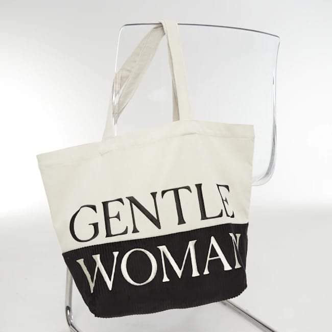 GW Safari Sensation Corduroy Tote - Black/Cream