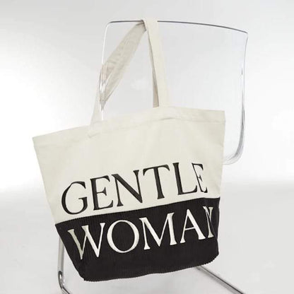 GW Safari Sensation Corduroy Tote - Black/Cream