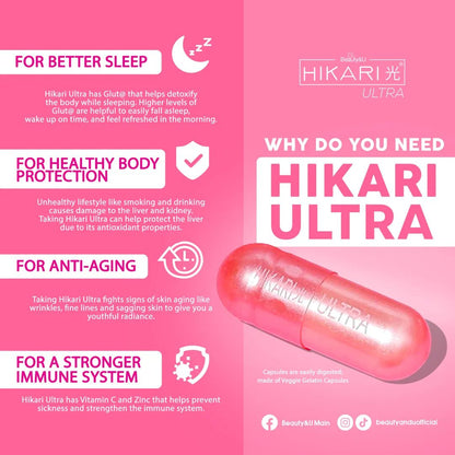 Hikari Ultra Premium Japan Glutathione with Oral Sunblock and Photoprotection (60 capsules)