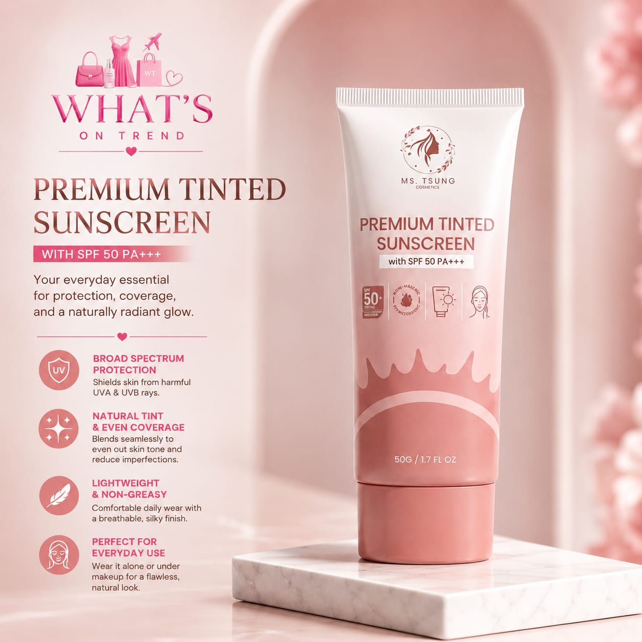 Ms Tsung Essentials Premium Tinted Sunscreen 50g