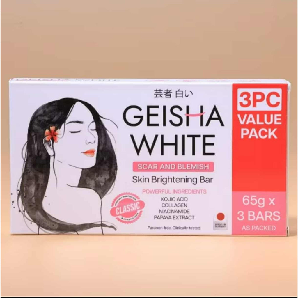 Geisha White Classic Scar and Blemish Skin Brightening Bar (3 x 65g)