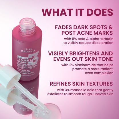 Luxe Organix DermaPRO TXA Melasma Clear 300 Spicule Bright Serum 30ml