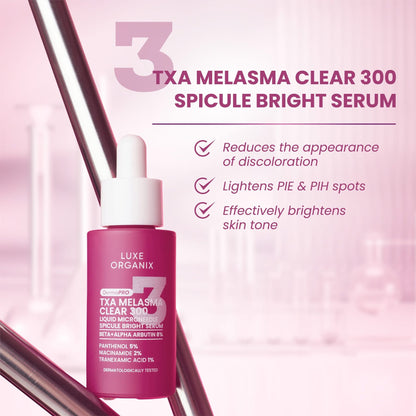 Luxe Organix DermaPRO TXA Melasma Clear 300 Spicule Bright Serum 30ml