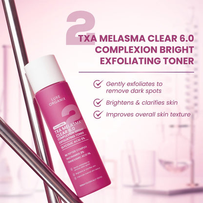 Luxe Organix DermaPRO TXA Melasma Clear 6.0 Complexion Bright Exfoliating Toner 150ml