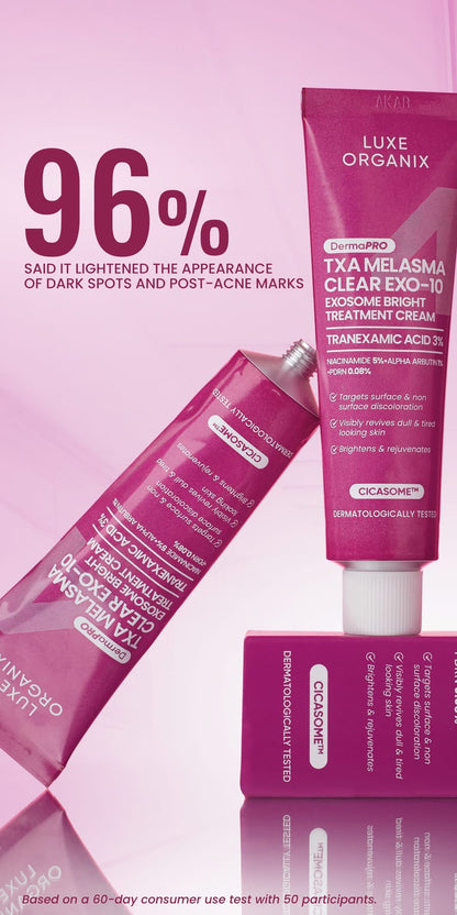 Luxe Organix DermaPRO TXA Melasma Clear Exo-10 Exosome Bright Treatment Cream 30g