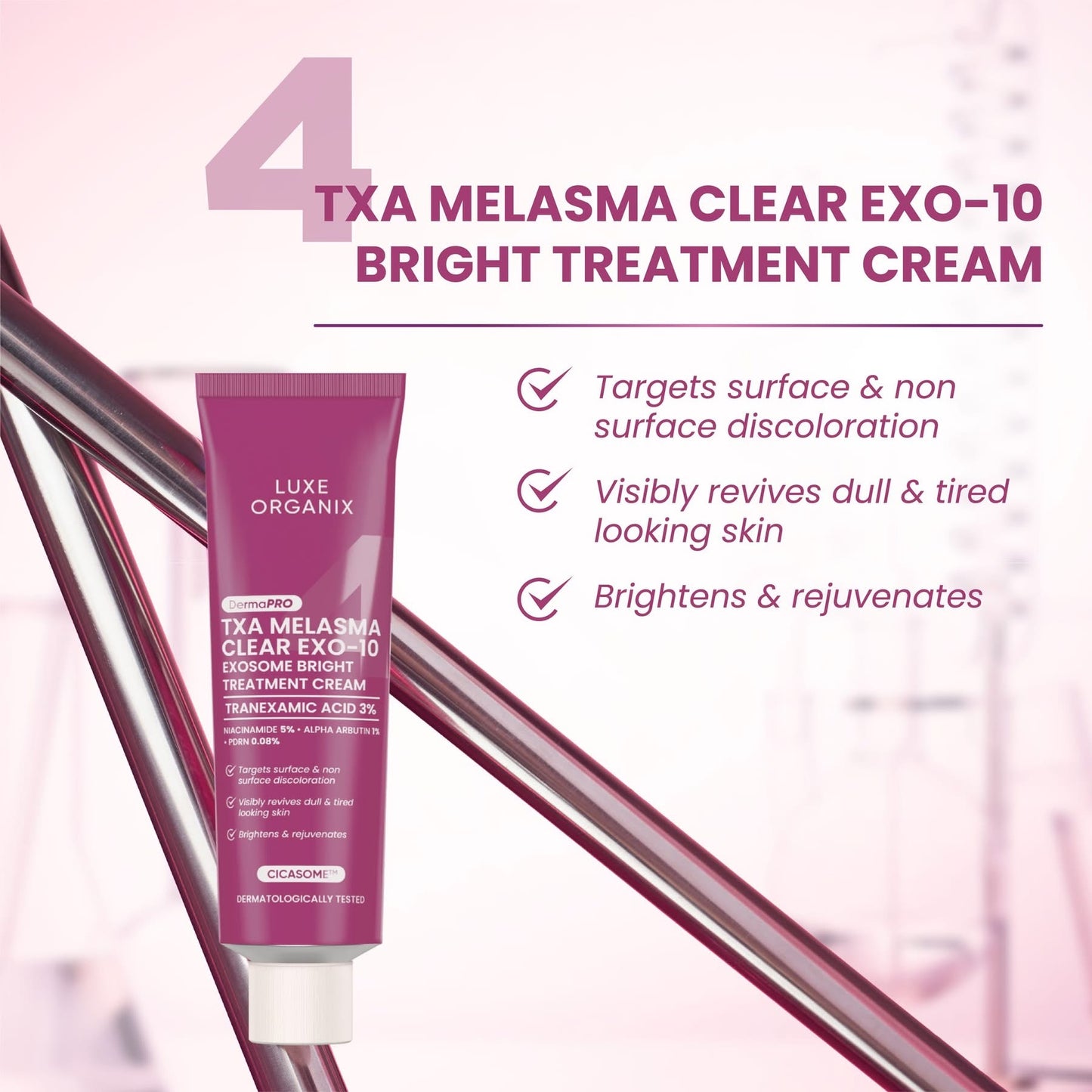 Luxe Organix DermaPRO TXA Melasma Clear Exo-10 Exosome Bright Treatment Cream 30g