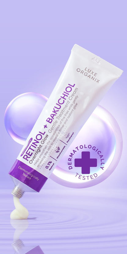 Luxe Organix Retinol + Bakuchiol Overnight Glow Gentle Treatment Cream 30g