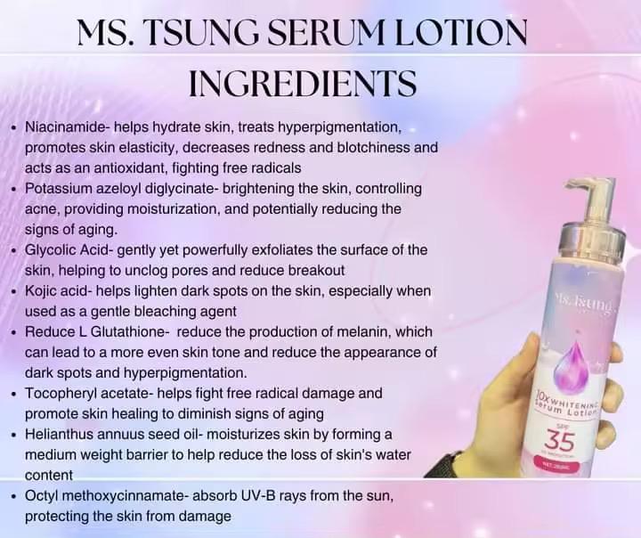 Ms Tsung 10× Whitening Serum Lotion SPF30 PA+++ 250ml