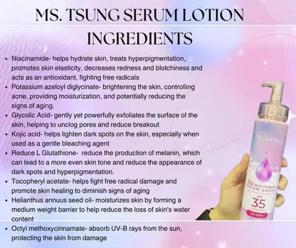 Ms Tsung 10× Whitening Serum Lotion SPF30 PA+++ 250ml