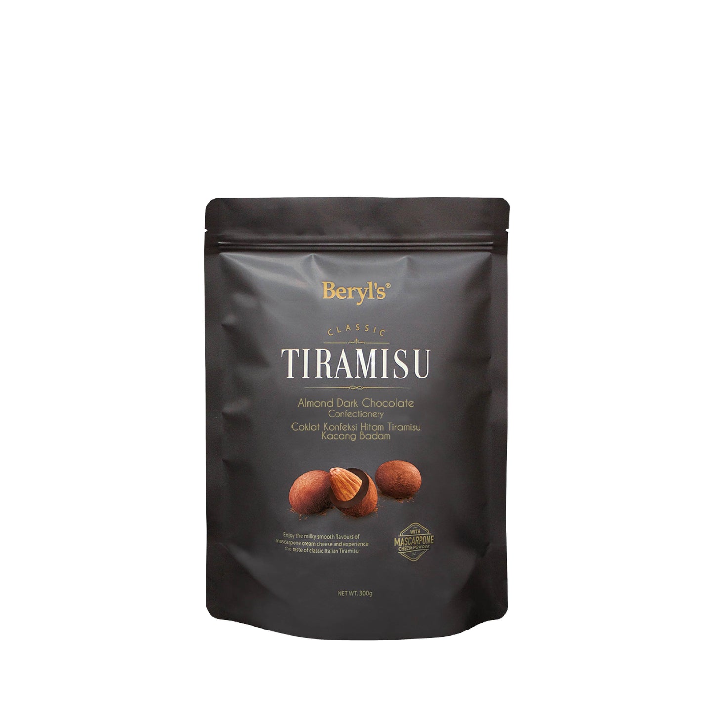 Beryl's Classic Tiramisu Almond Dark Chocolate 300g