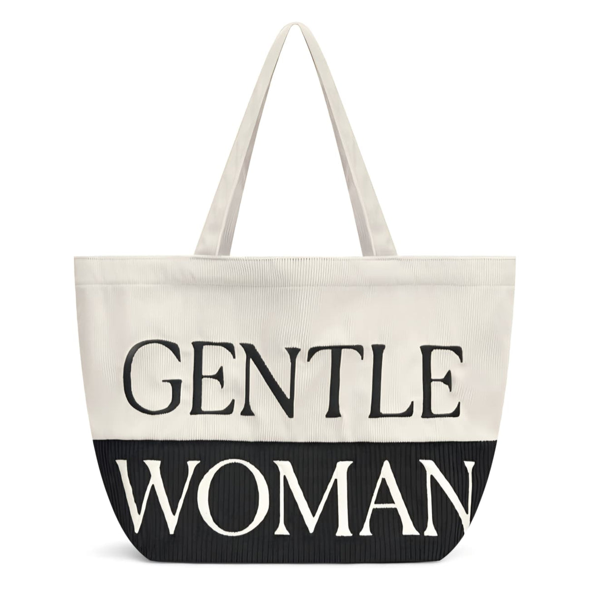 GW Safari Sensation Corduroy Tote - Black/Cream