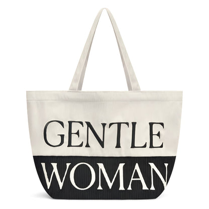GW Safari Sensation Corduroy Tote - Black/Cream