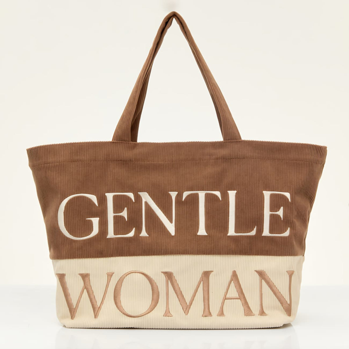 GW Safari Sensation Corduroy Tote - Cream/Brown