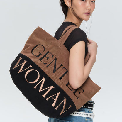 GW Safari Sensation Corduroy Tote - Black/Brown