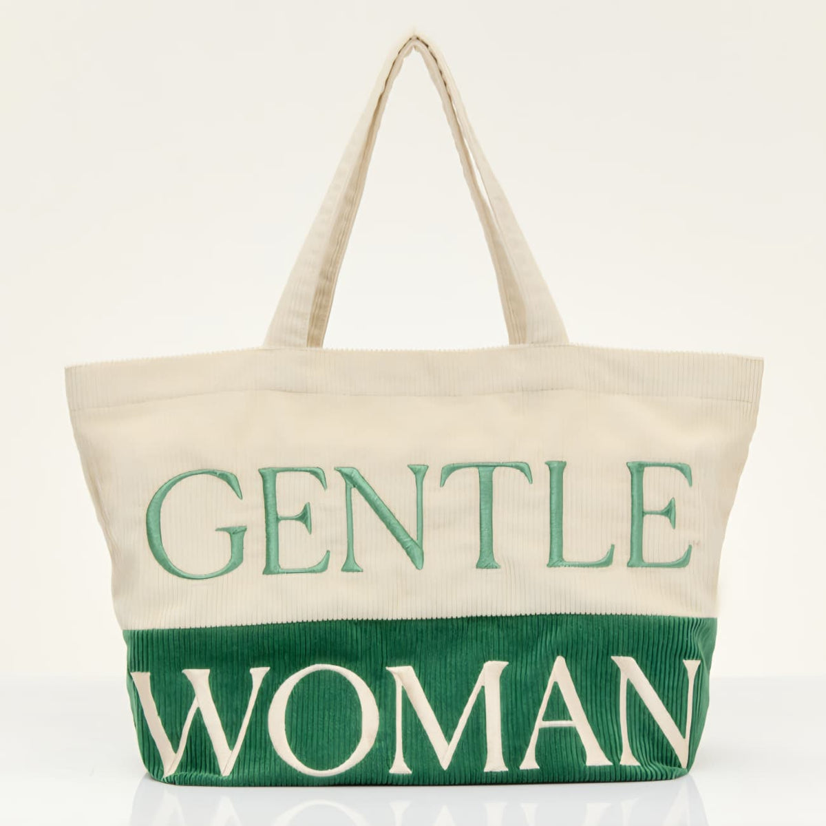 GW Safari Sensation Corduroy Tote - Green/Cream