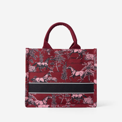 Toile Horse Mini Canvas Tote - Red