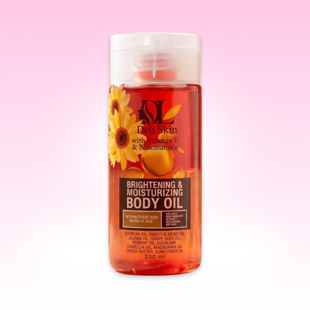 Deli Skin Vitamin E & Niacinamide Brightening & Moisturizing Body Oil 200ml