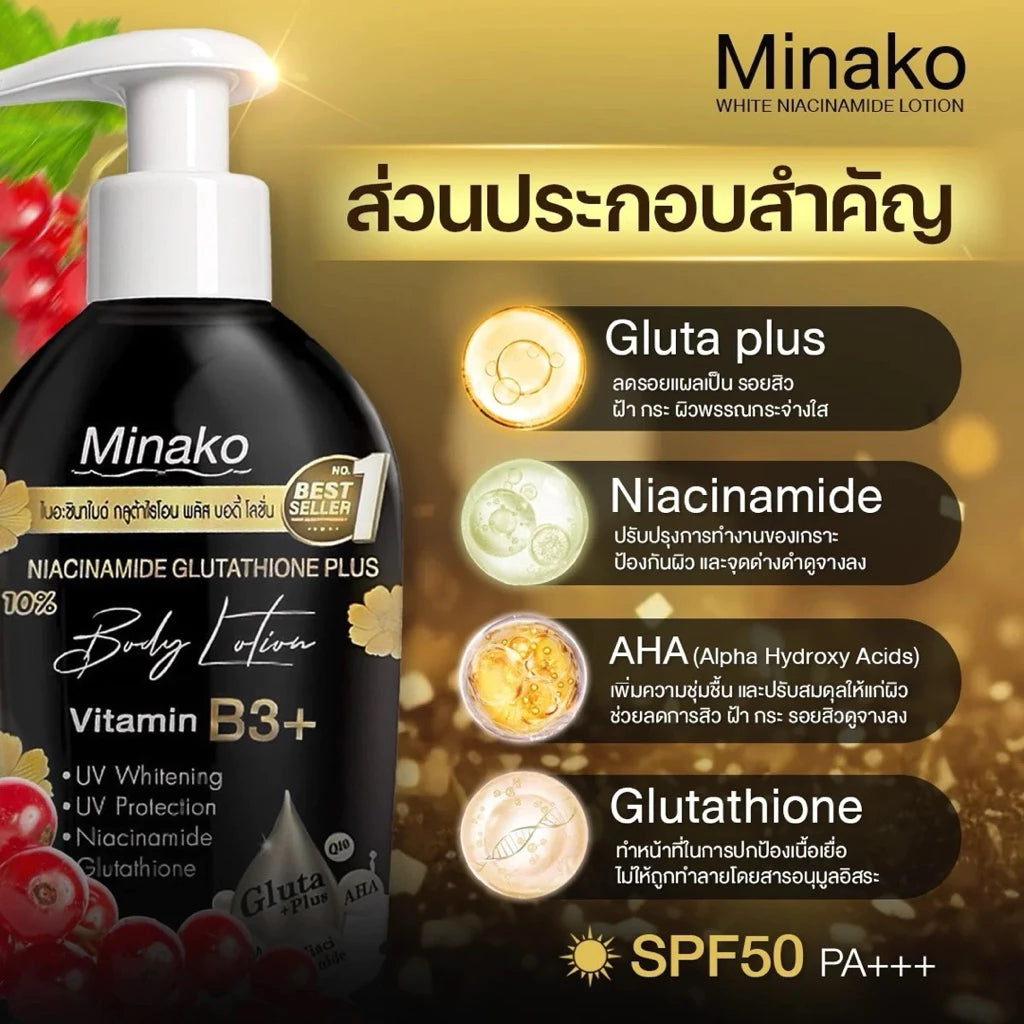 Minako Niacinamide Glutathione Plus Body Lotion 500ml