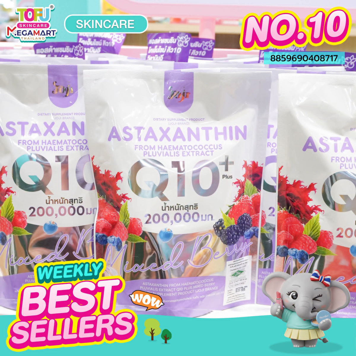 Joji Astaxanthin Q10+ Antioxidant Powder (10 Sachets)