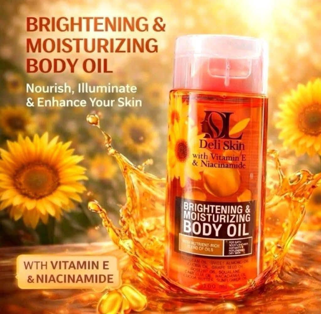 Deli Skin Vitamin E & Niacinamide Brightening & Moisturizing Body Oil 200ml