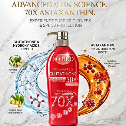 SORIKO Glutathione 70X Body Lotion SPF 50 PA++++ 500ml