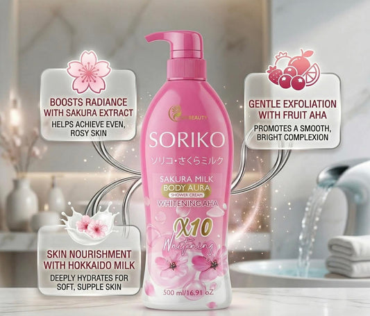 Soriko Sakura Milk Body Aura Shower Cream 500ml
